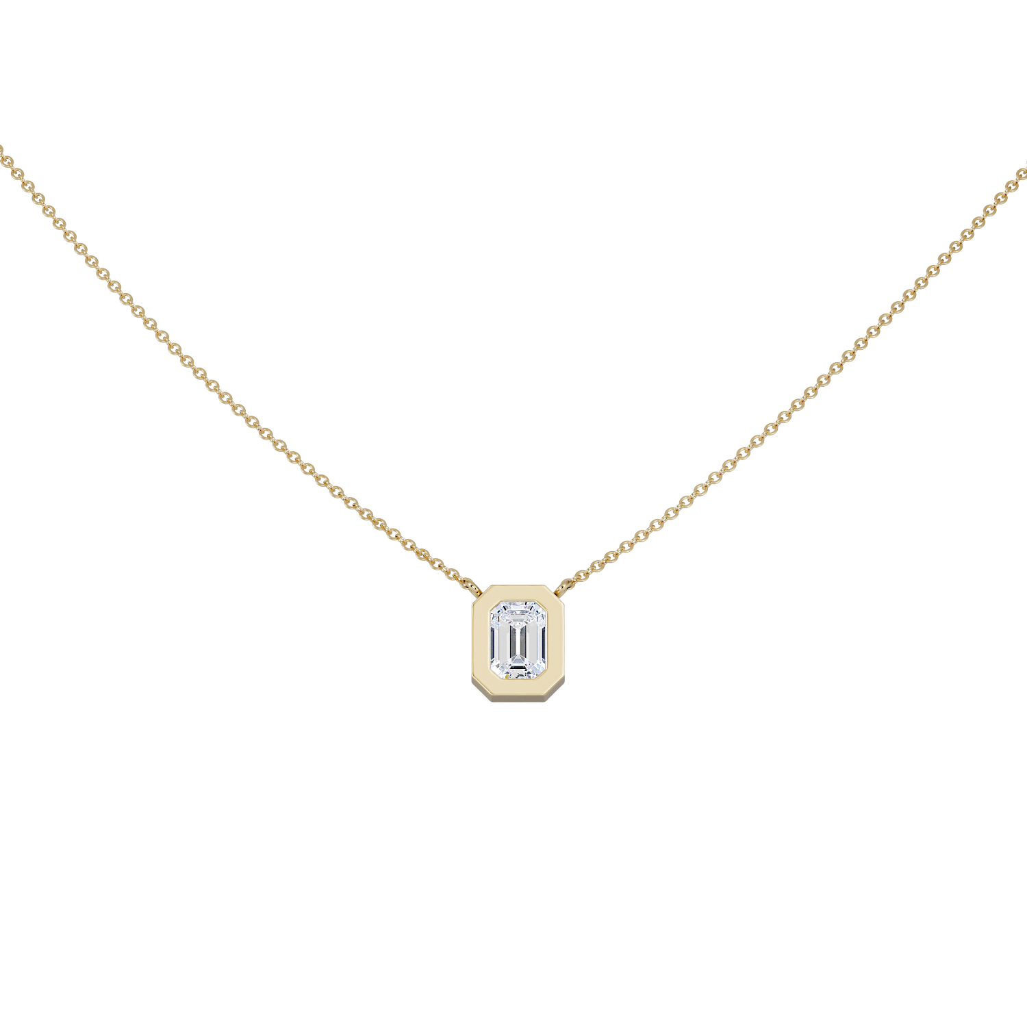 Emerald Cut Pendant Yellow