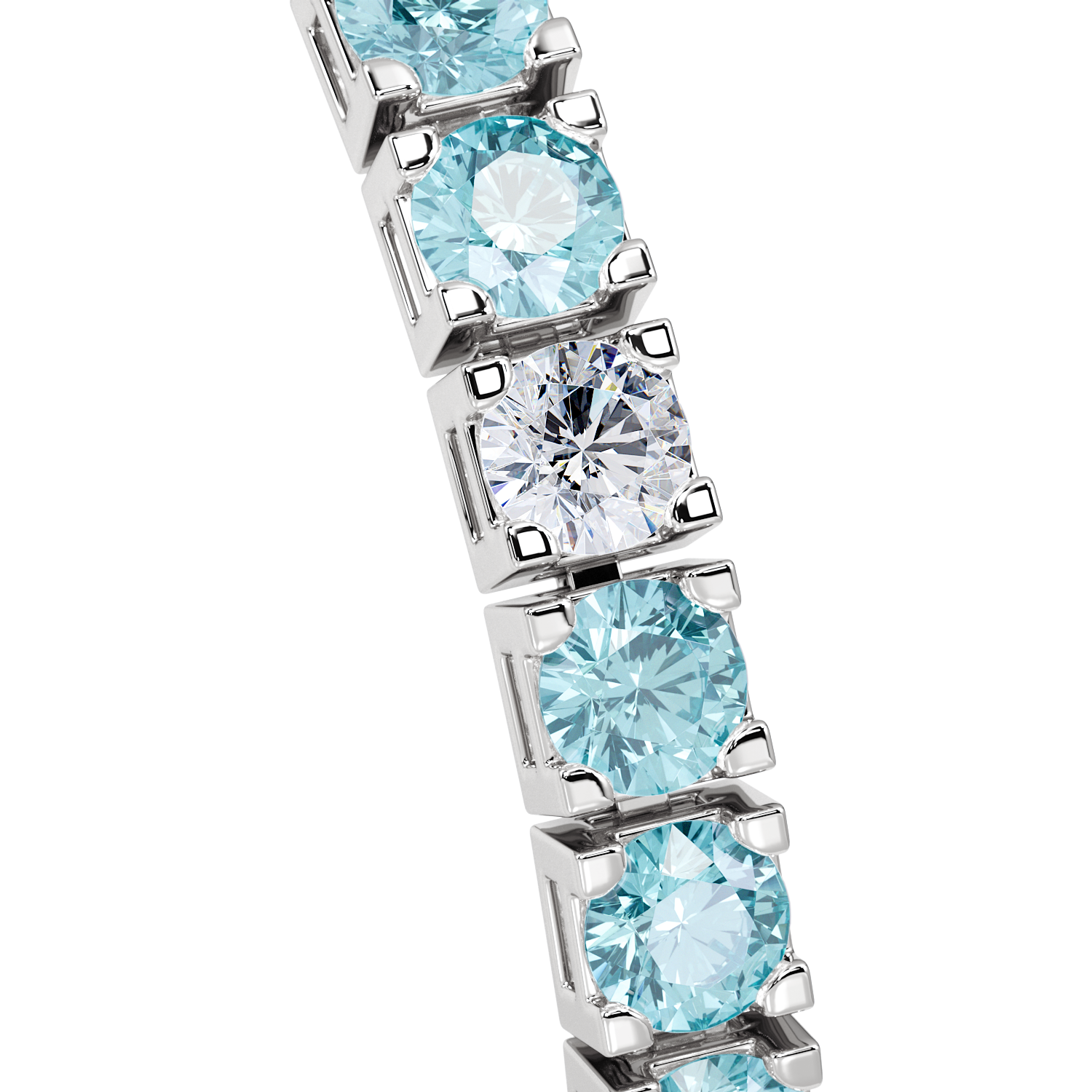 Paraiba-Diamant Armband Bianco